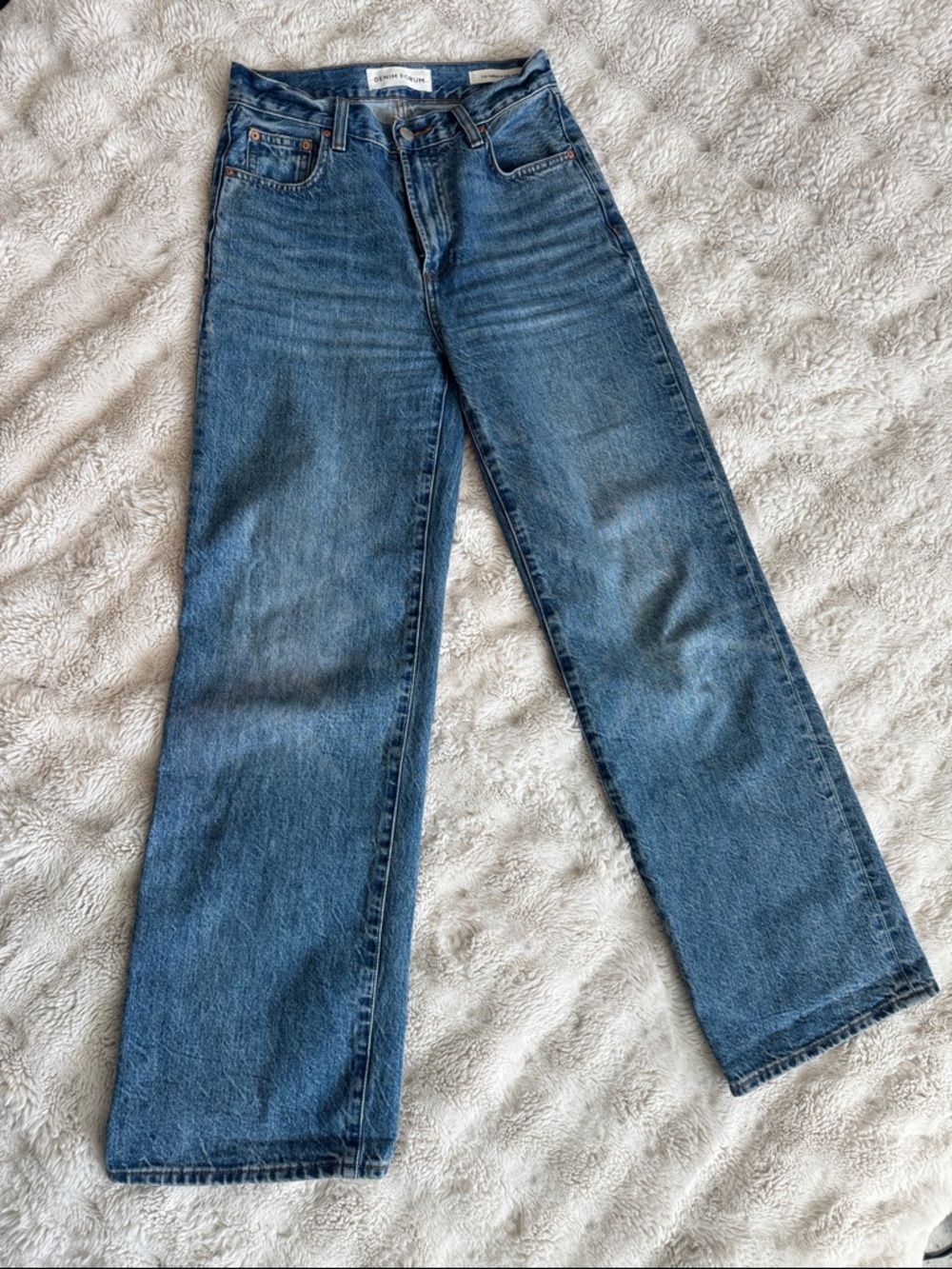 Denim Forum Medium Blue High-Rise Jeans